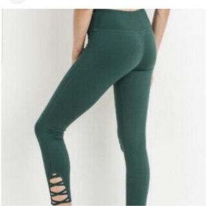 Mono B Forest Green Ankle Detail Leggings Women’s athletic pants Size M